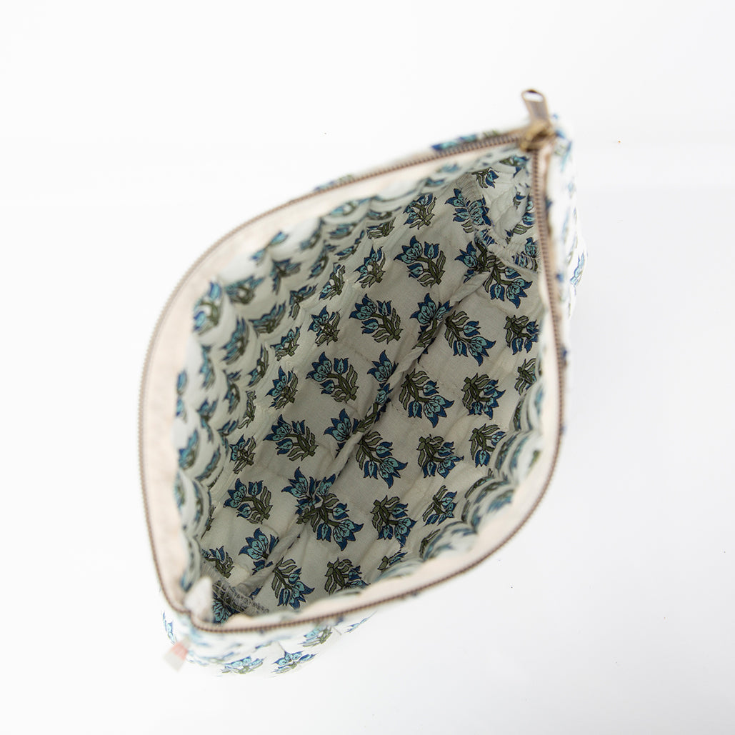 Block Print Clutch/ Make-Up Bag Custom Personalized Embroidered