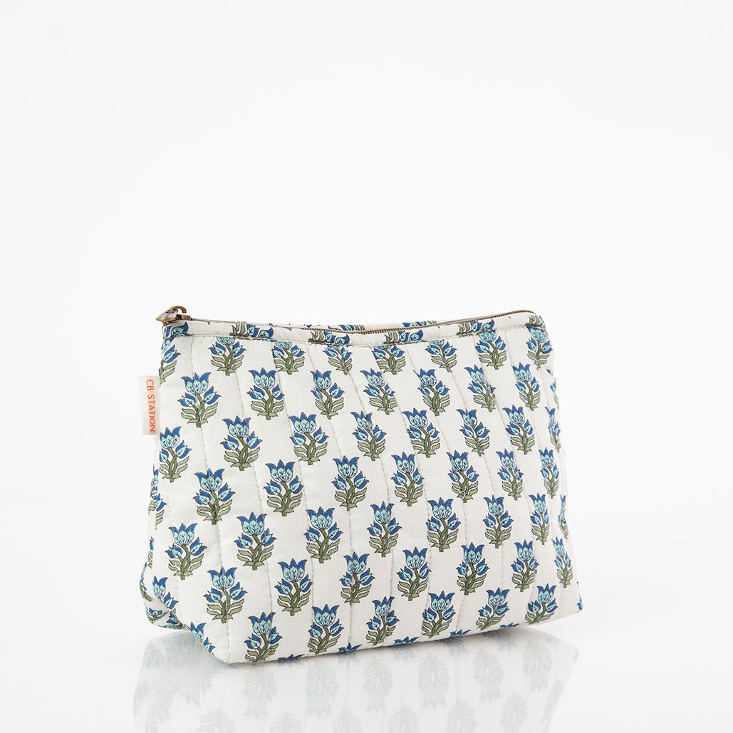 Block Print Clutch/ Make-Up Bag Custom Personalized Embroidered