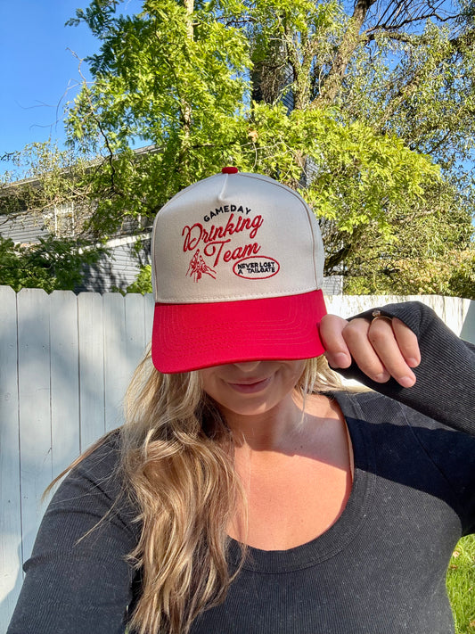 Gameday Drinking Team - Red Vintage Trucker Hat