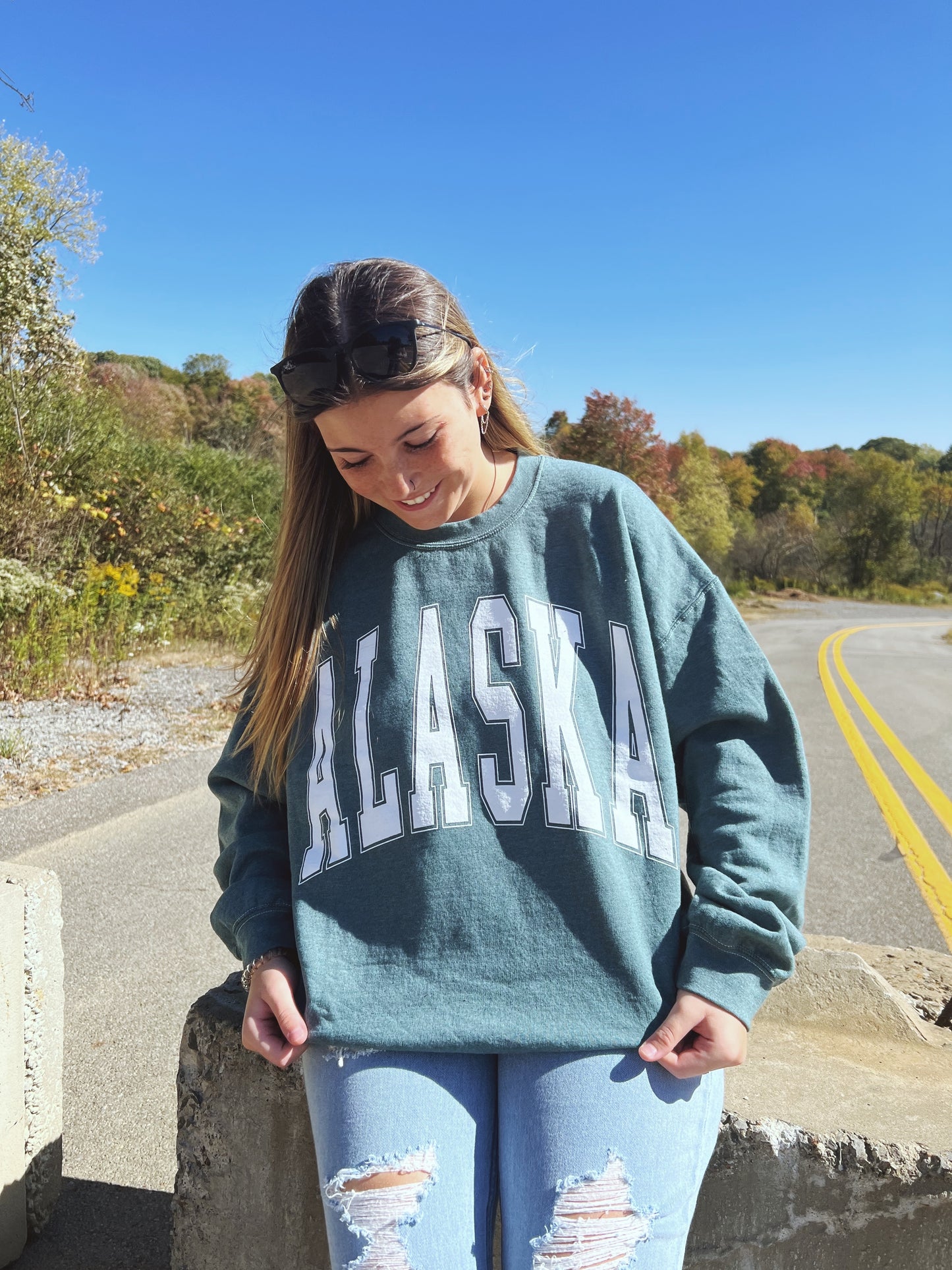 Alaska Green Crewneck Sweatshirt