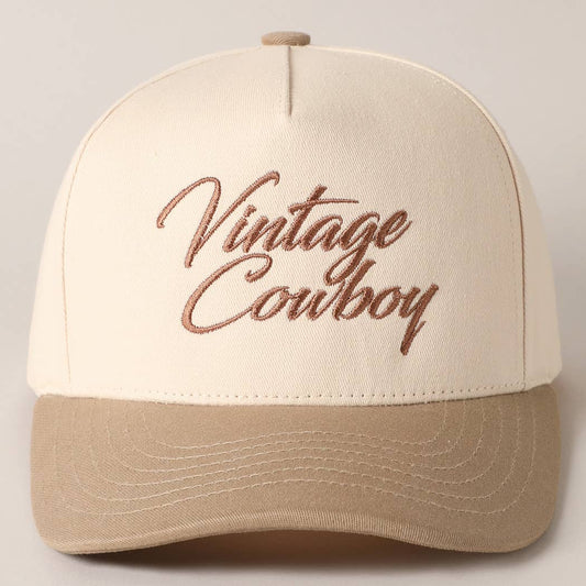 Vintage Cowboy Embroidery Baseball Cap