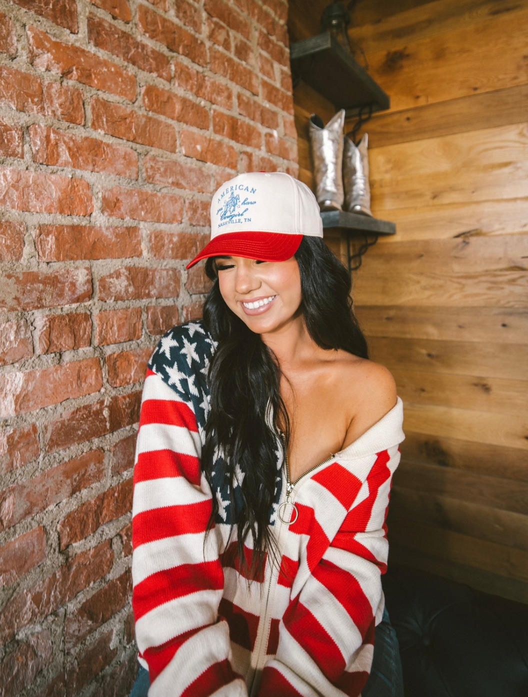 American Cowgirl - Red Vintage Trucker Hat