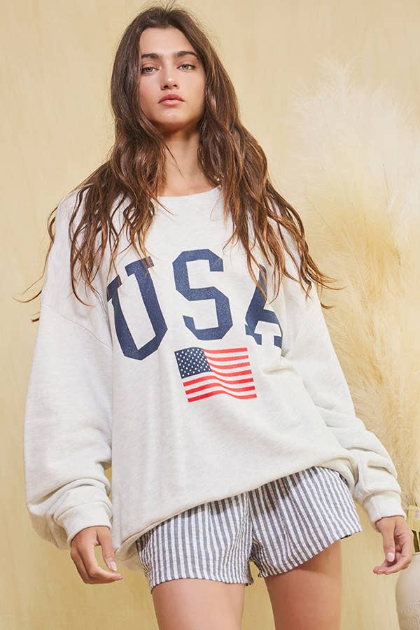 USA Graphic Oversized Sweatshirt