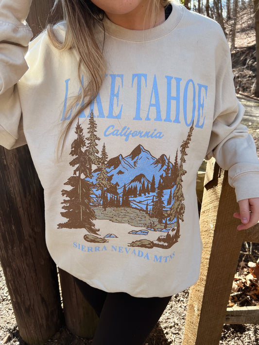 Lake Tahoe Graphic Crewneck Sweatshirt