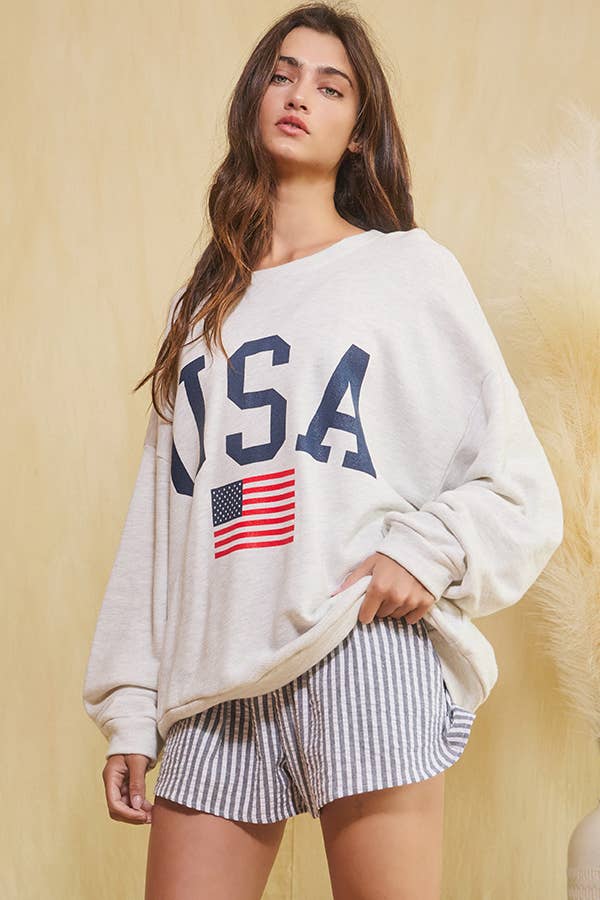 USA Graphic Oversized Sweatshirt