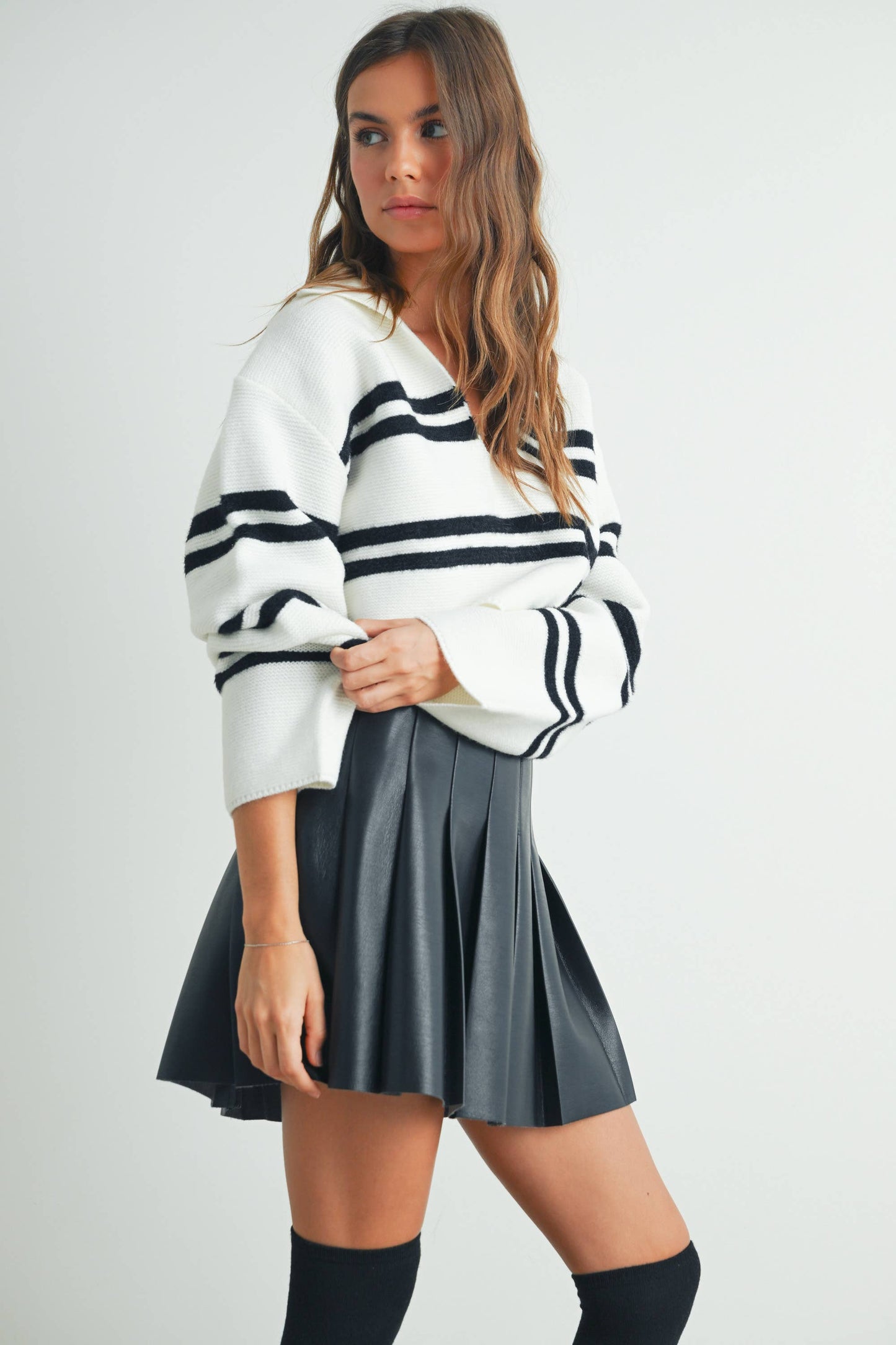 Stripe Collar Sweater