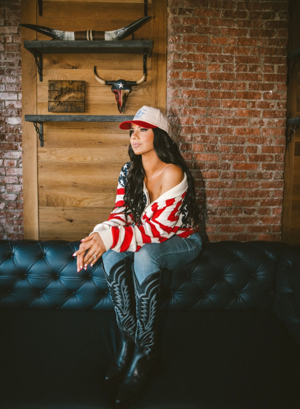 American Cowgirl - Red Vintage Trucker Hat