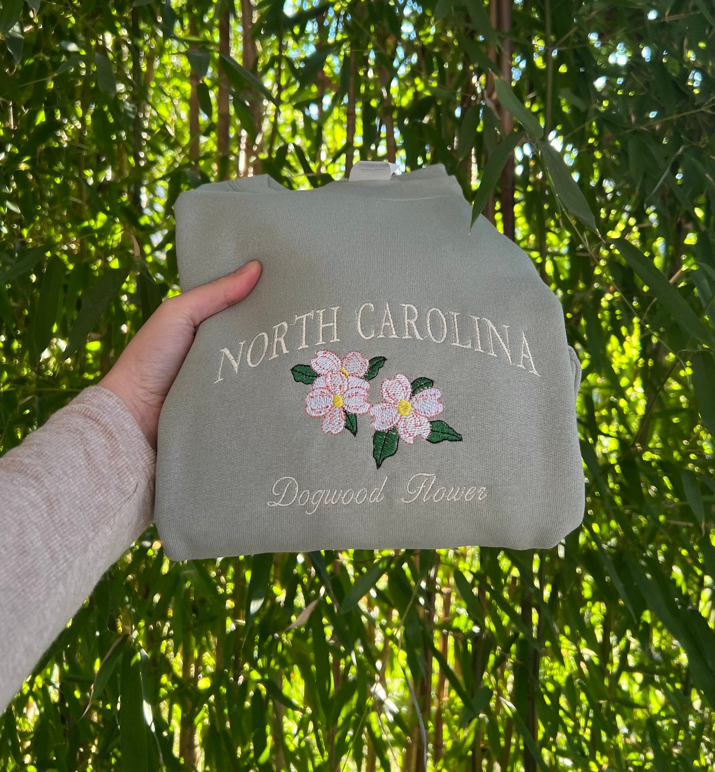 North Carolina State Flower Embroidered Crewneck