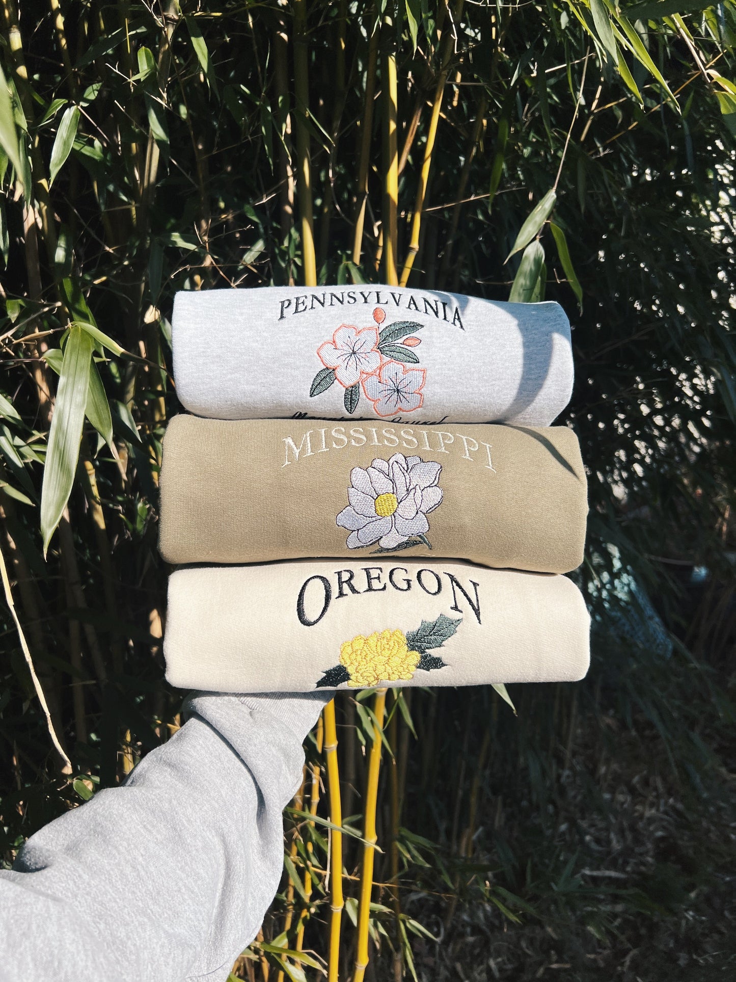 Oregon State Flower Embroidered Crewneck