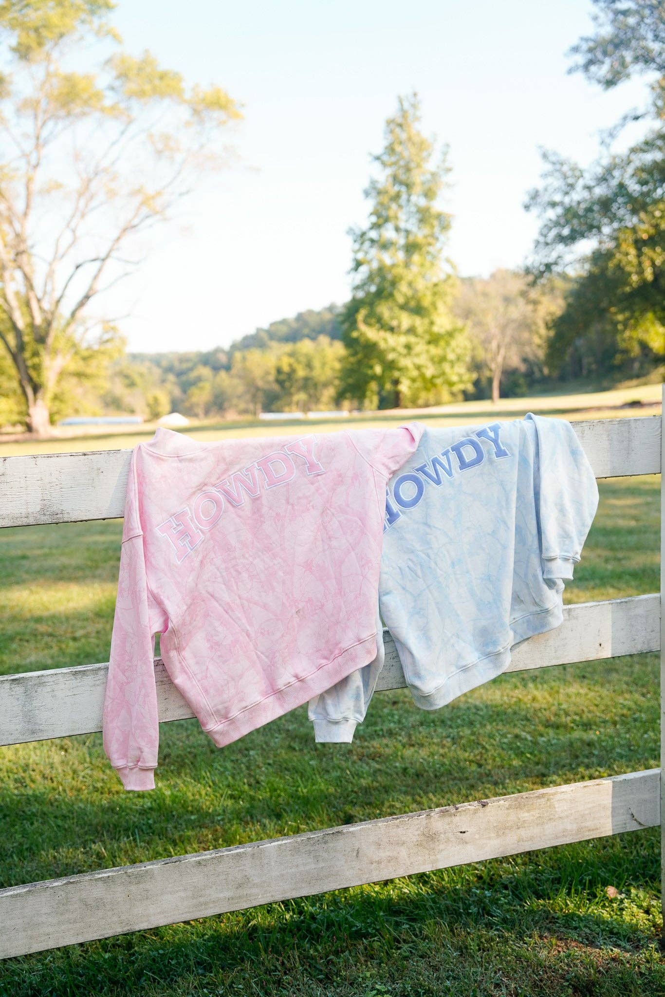 Howdy - Blue Camo Vintage Mock-Neck Sweatshirt