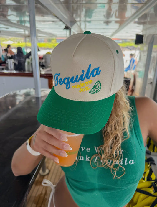Tequila Made Me Do It Embroidered Trucker Hat