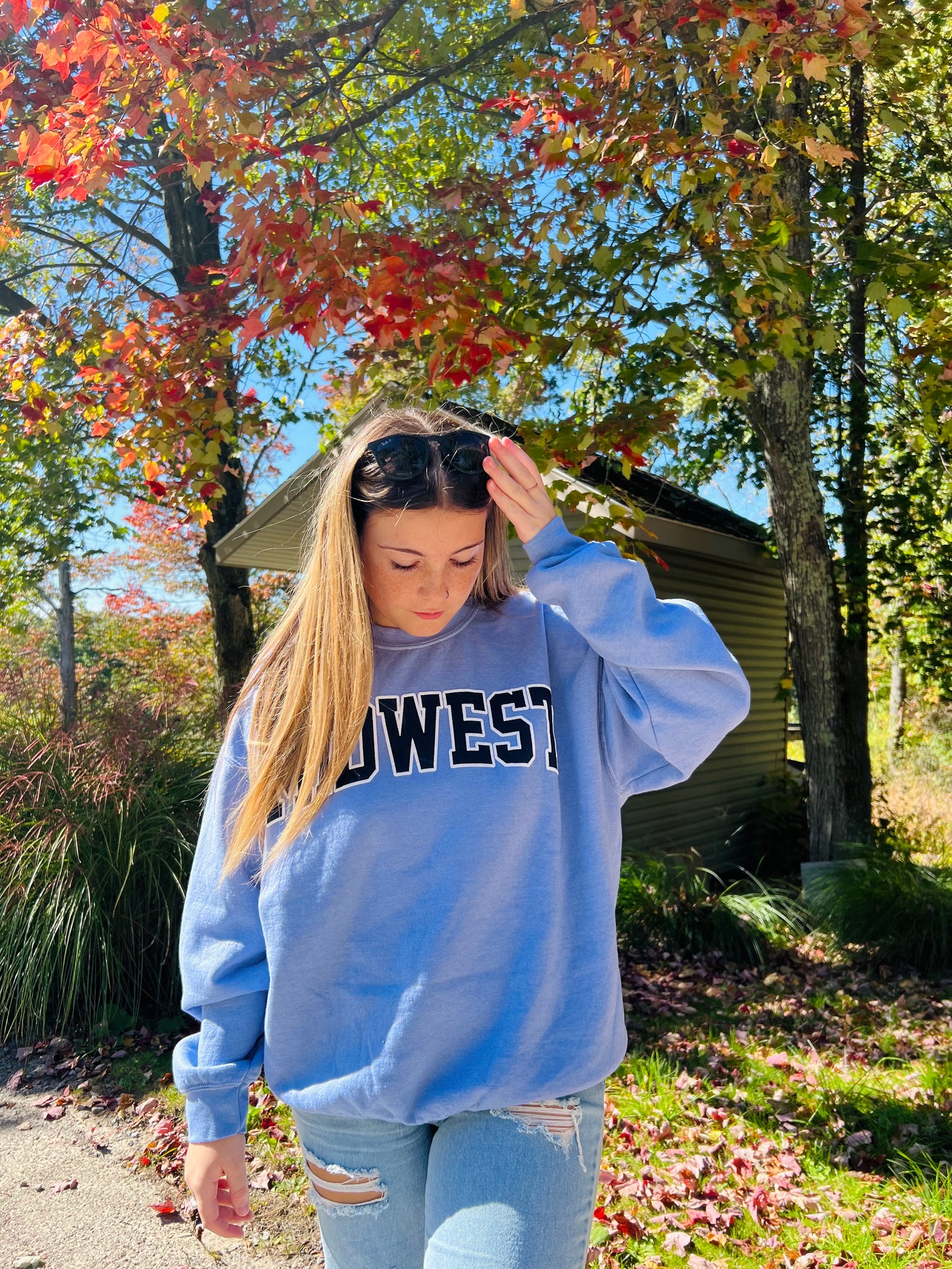 Midwest (puff ink) Graphic Crewneck Sweatshirt