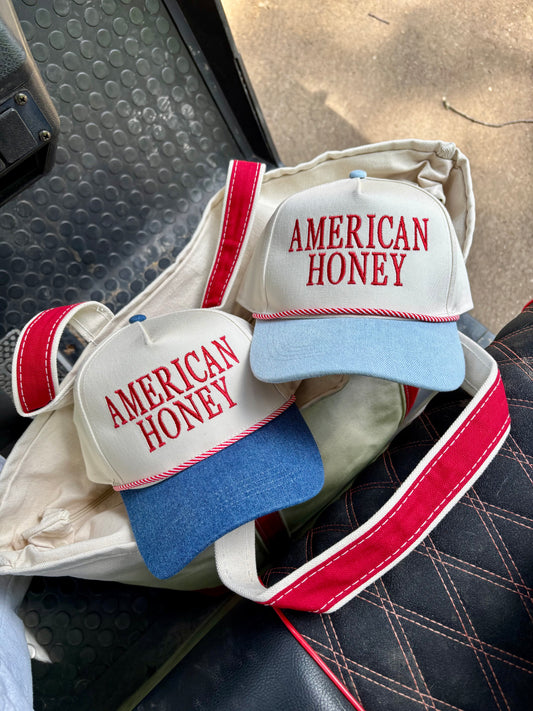 American Honey Embroidered Rope Trucker Hat