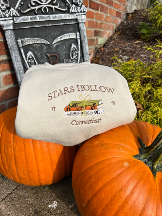 Stars Hollow Connecticut Embroidered Crewneck