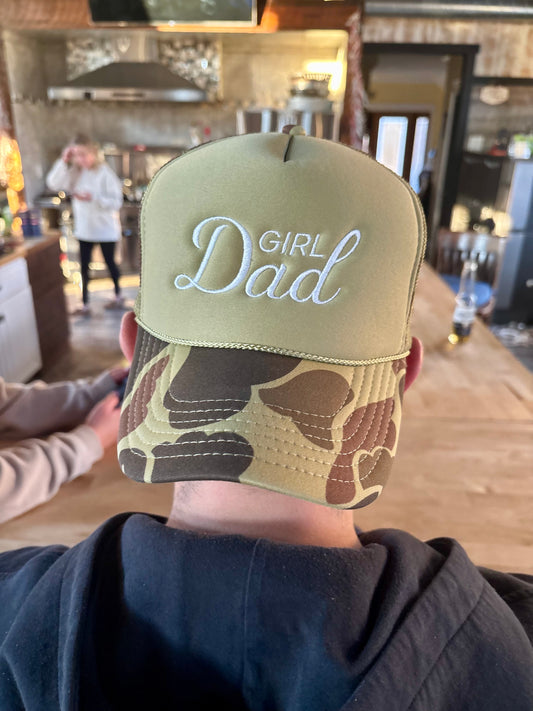 Girl Dad Embroidered Camo Trucker Hat