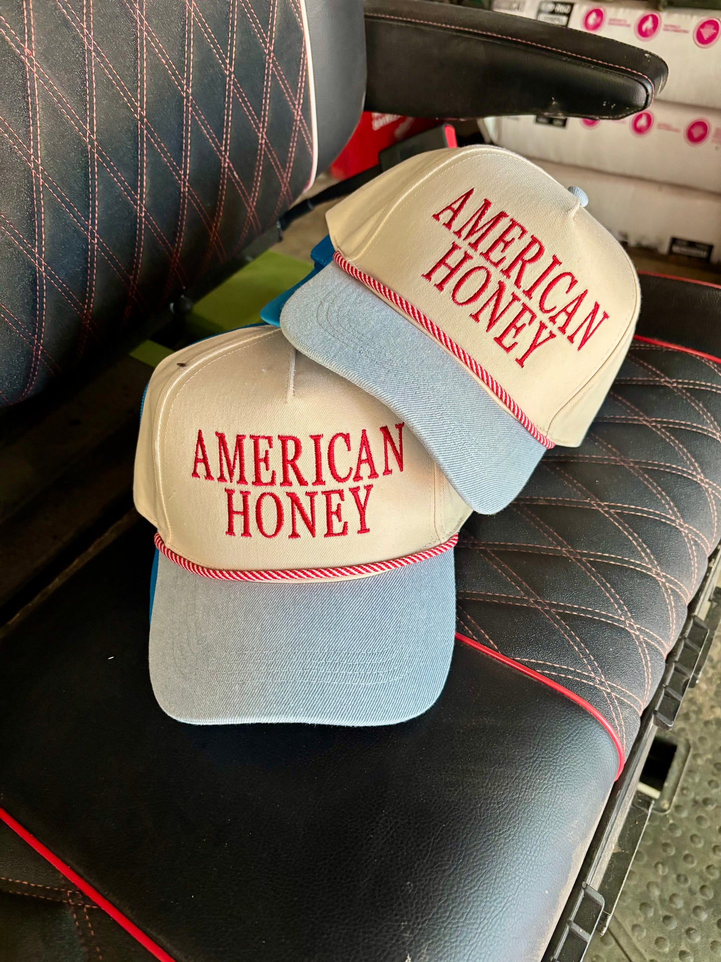 American Honey Embroidered Rope Trucker Hat