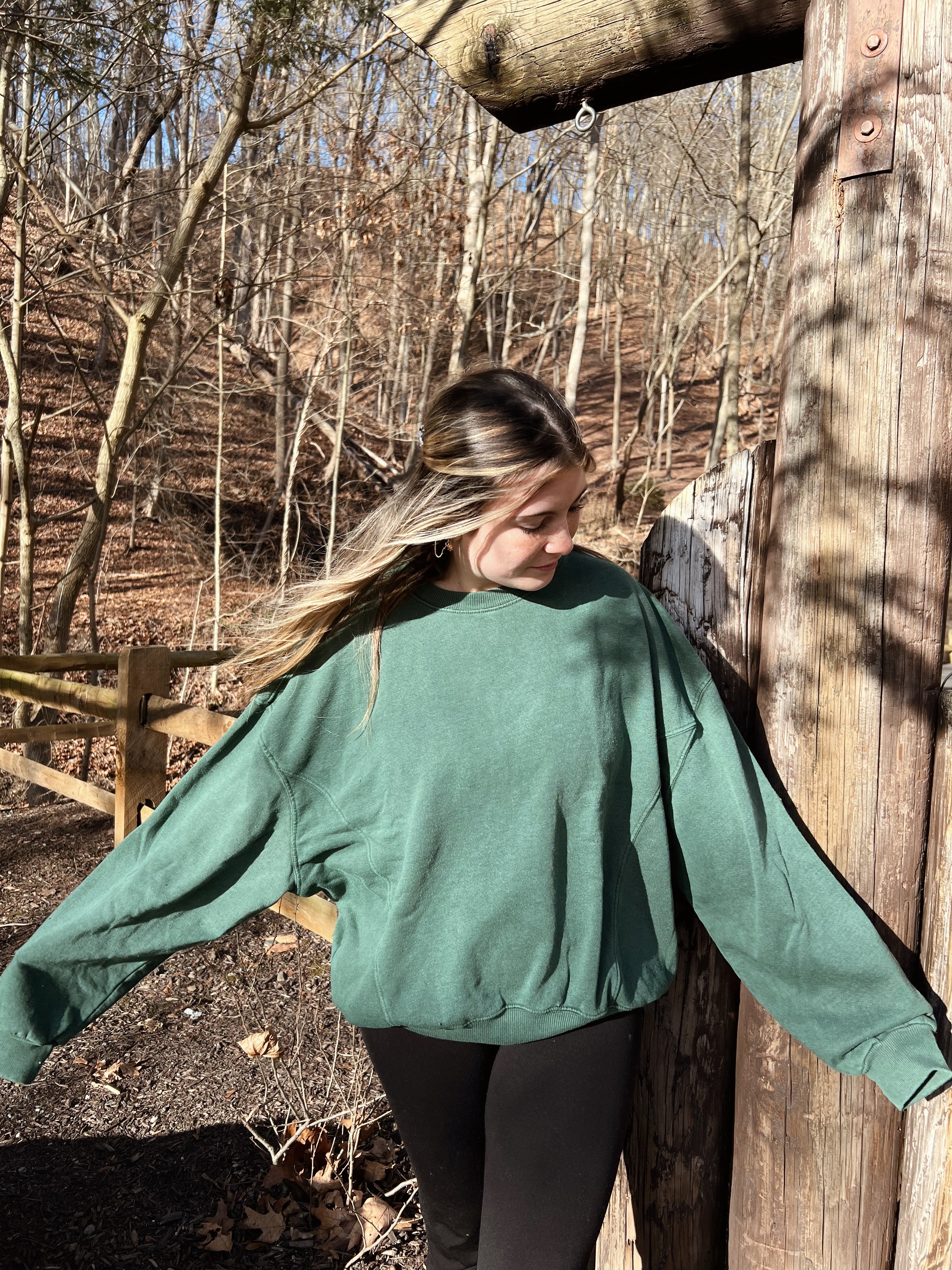 Sage green oversized online sweatshirt