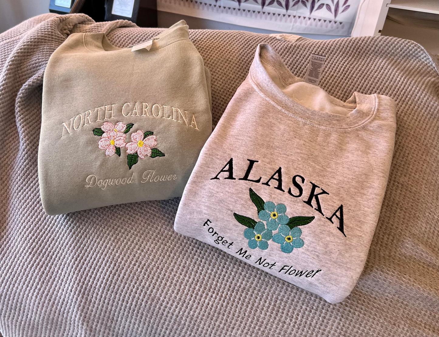 Alaska State Flower Embroidered Crewneck