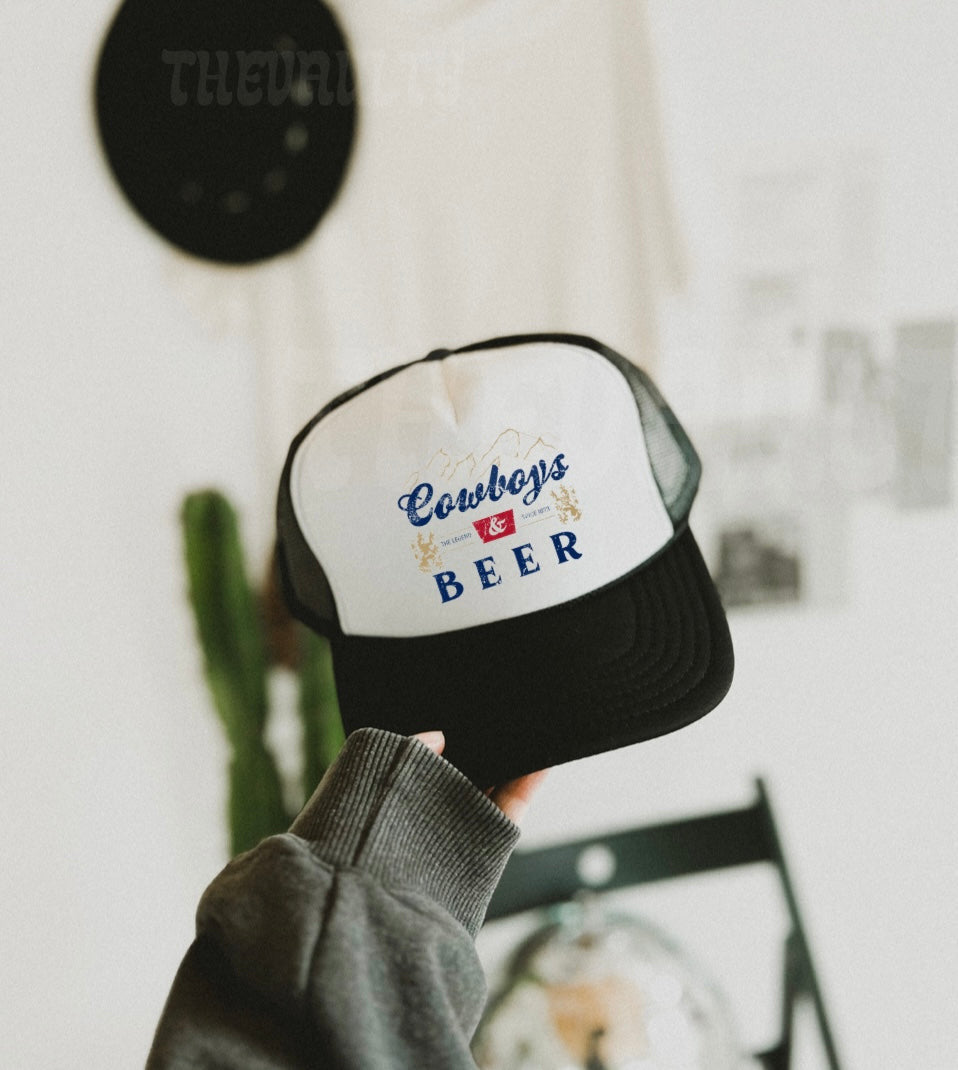 Cowboys & BEER Trucker Hat