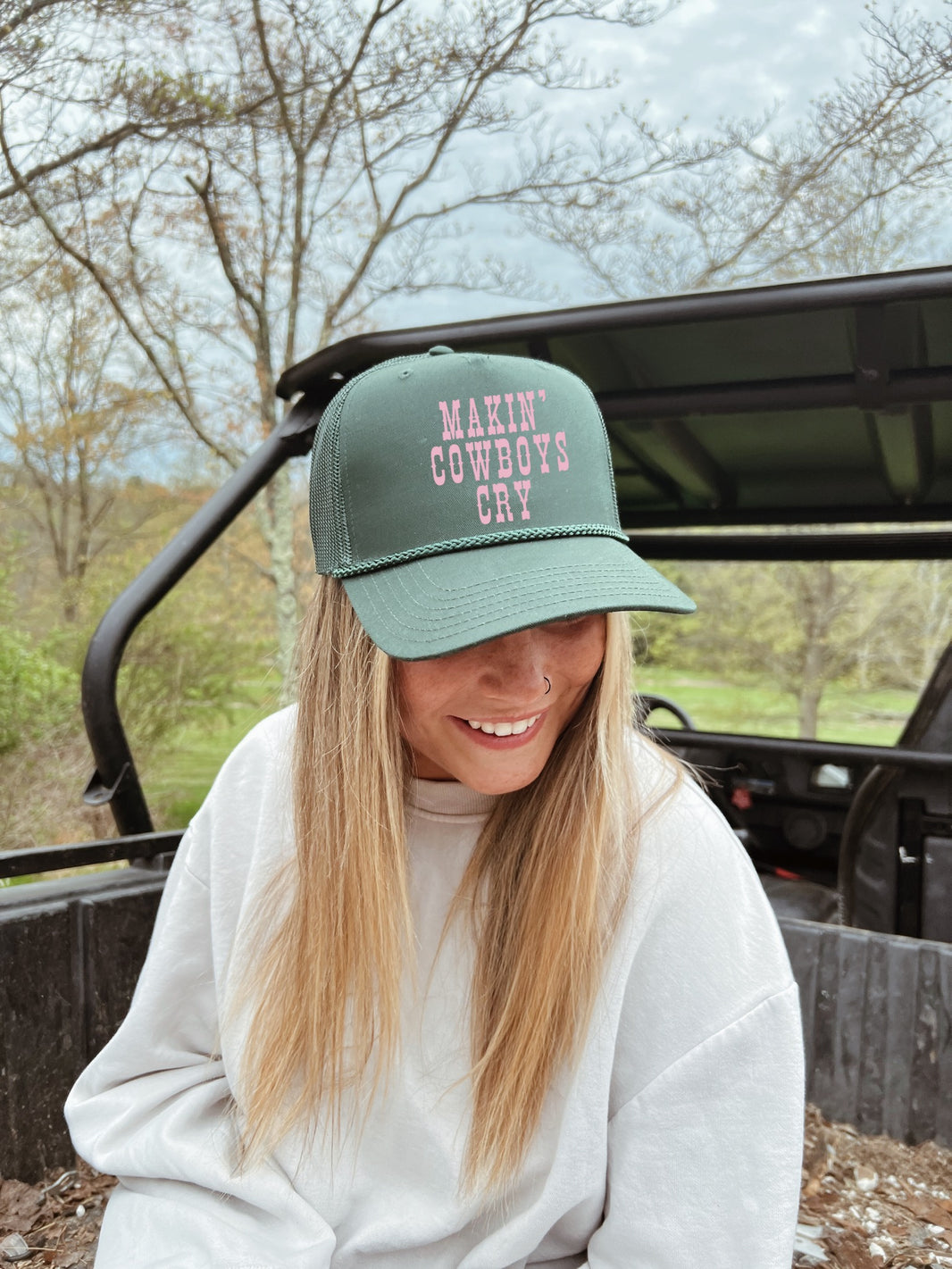 charlie southern: support your local cowgirls trucker hat
