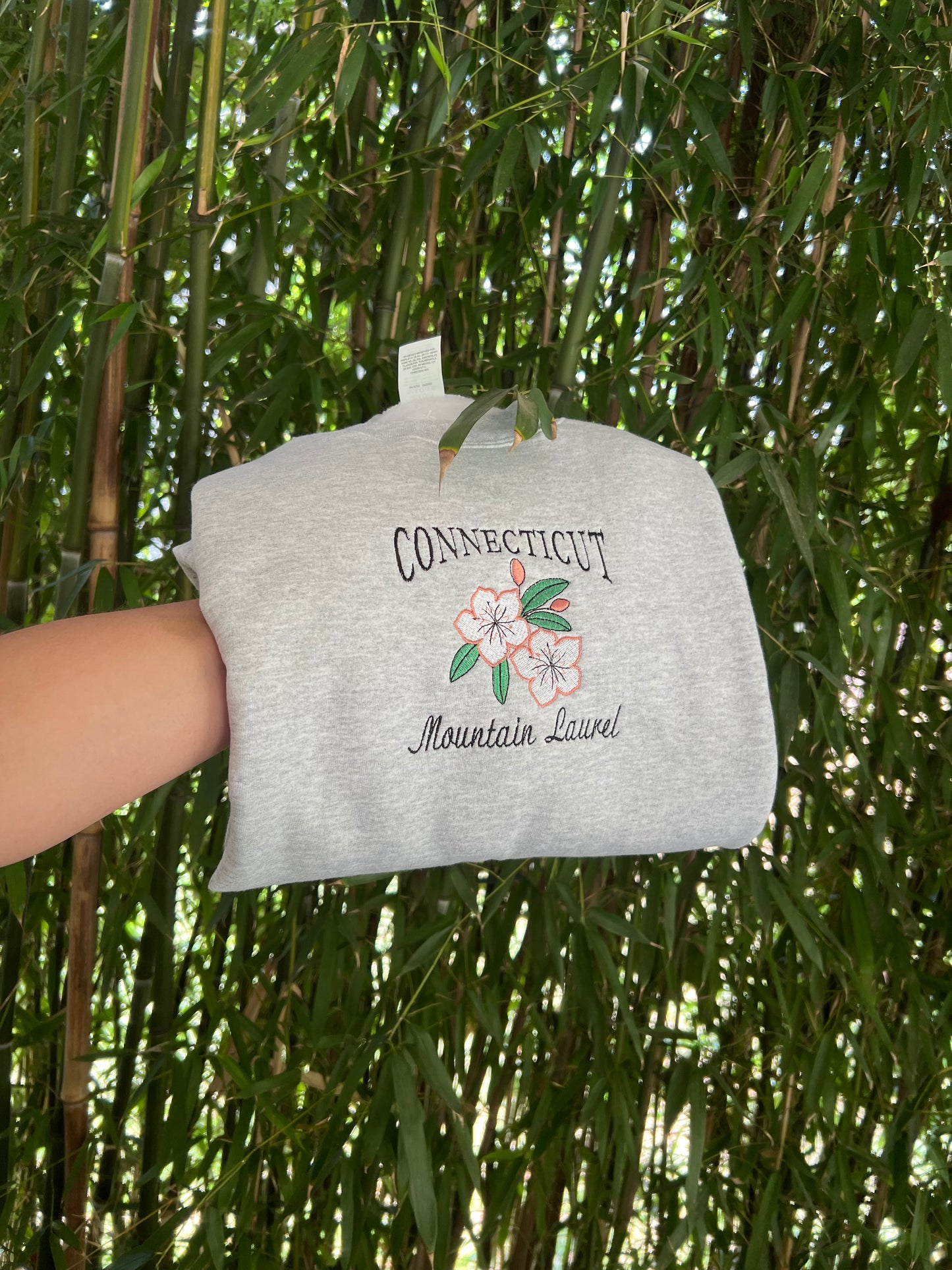 Connecticut State Flower Embroidered Crewneck