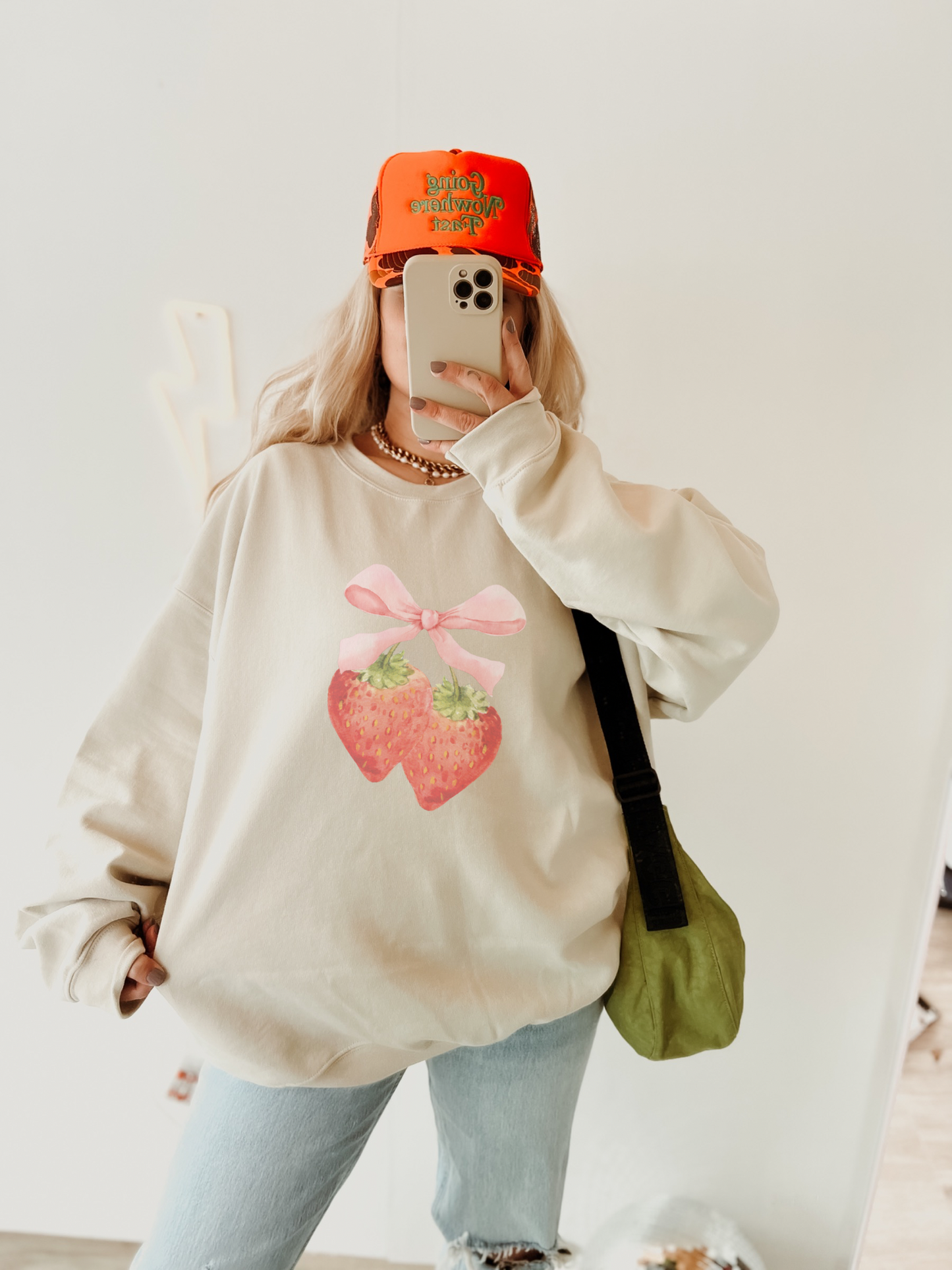 Strawberries Vintage Style Crewneck Sweatshirt