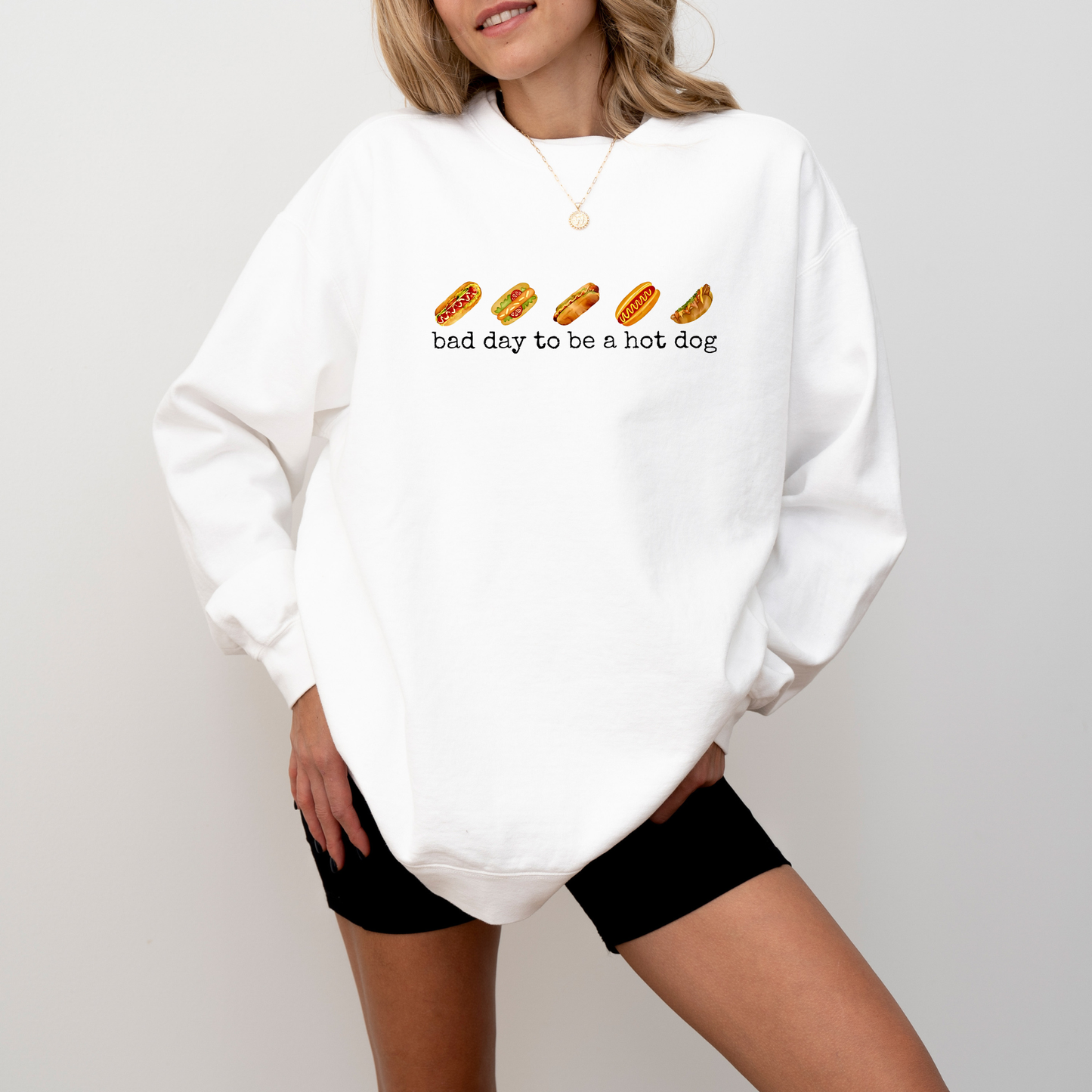 Bad Day To Be A Hot Dog Crewneck Sweatshirt