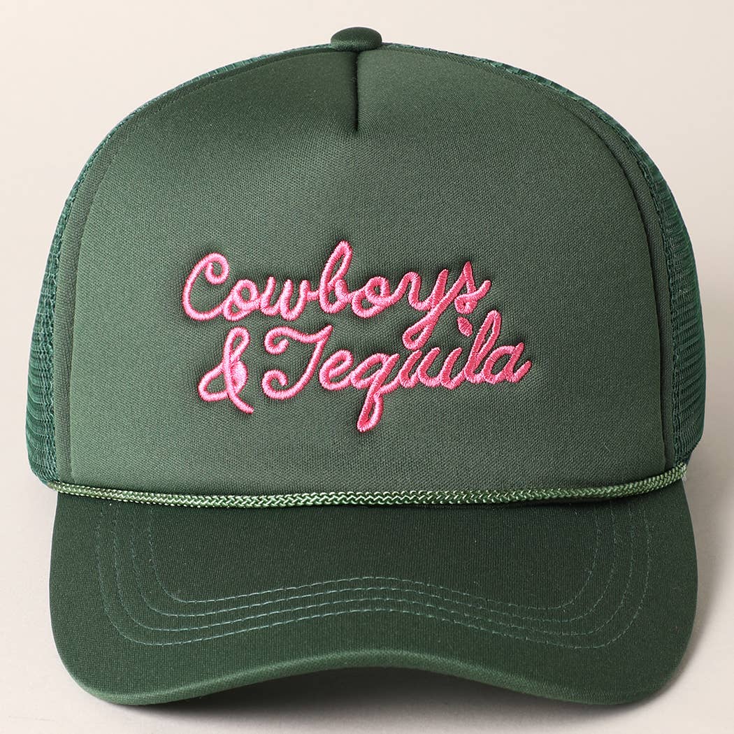 Cowboys & Tequila Embroidered Trucker Hat