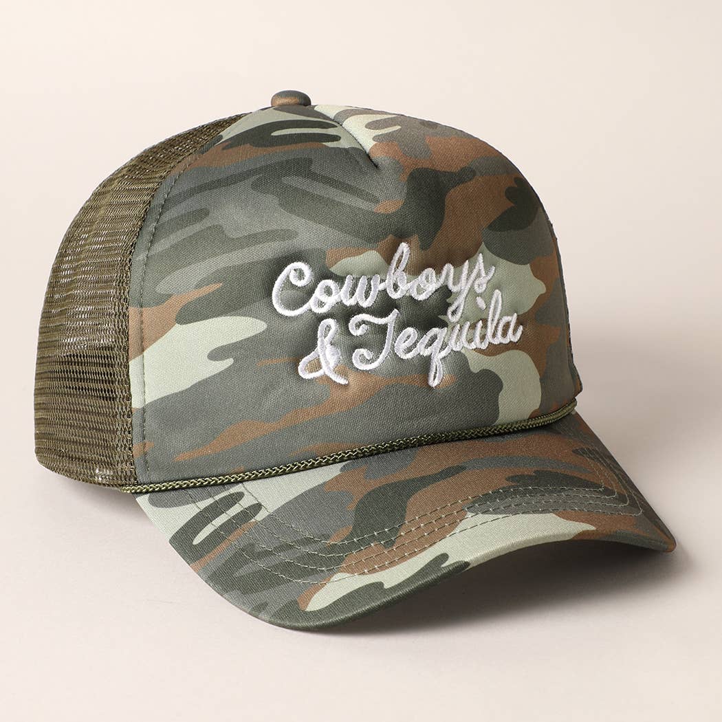 Cowboys & Tequila Embroidered Trucker Hat