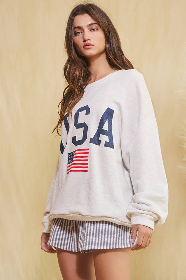 USA Graphic Oversized Sweatshirt