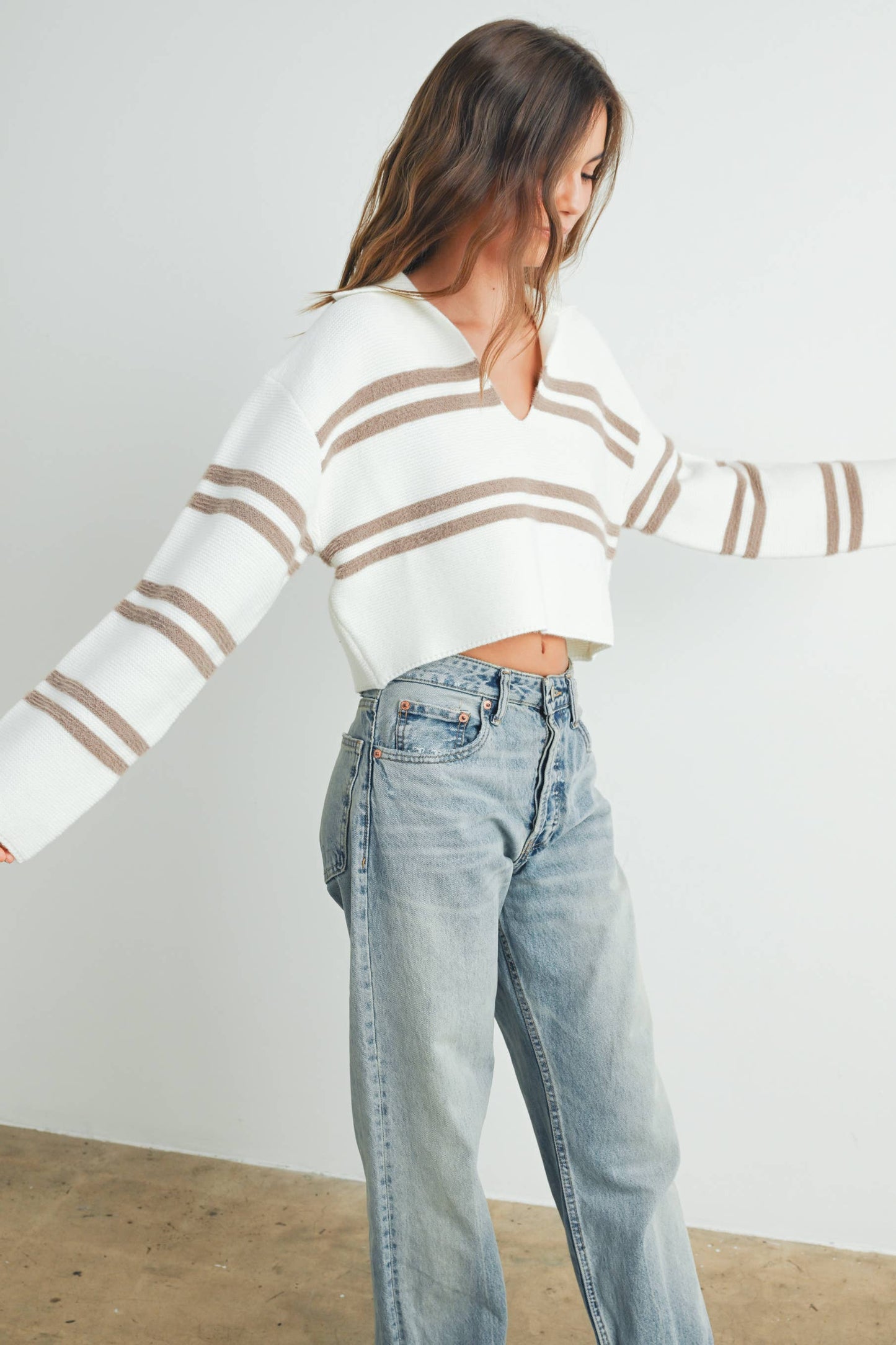 Stripe Collar Sweater