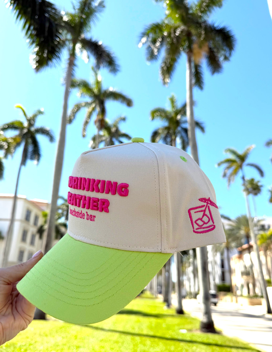 Day Drinking Weather - Lime Green Trucker Hat