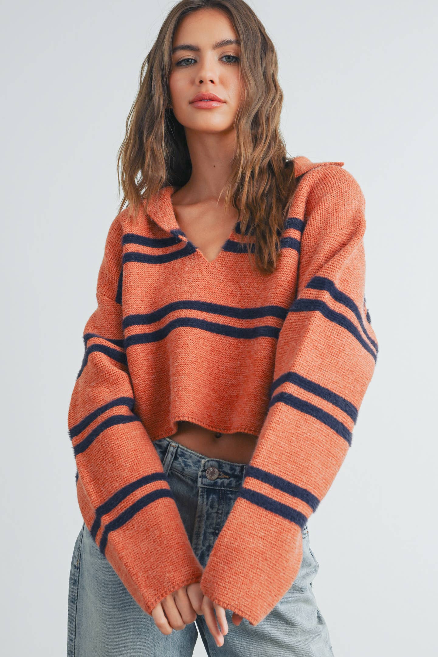 Stripe Collar Sweater