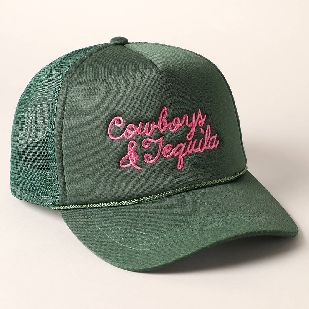 Cowboys & Tequila Embroidered Trucker Hat