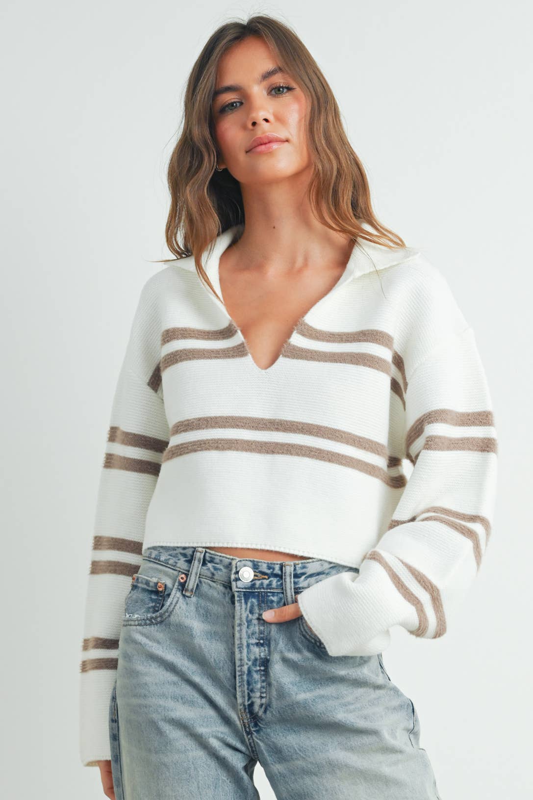 Stripe Collar Sweater