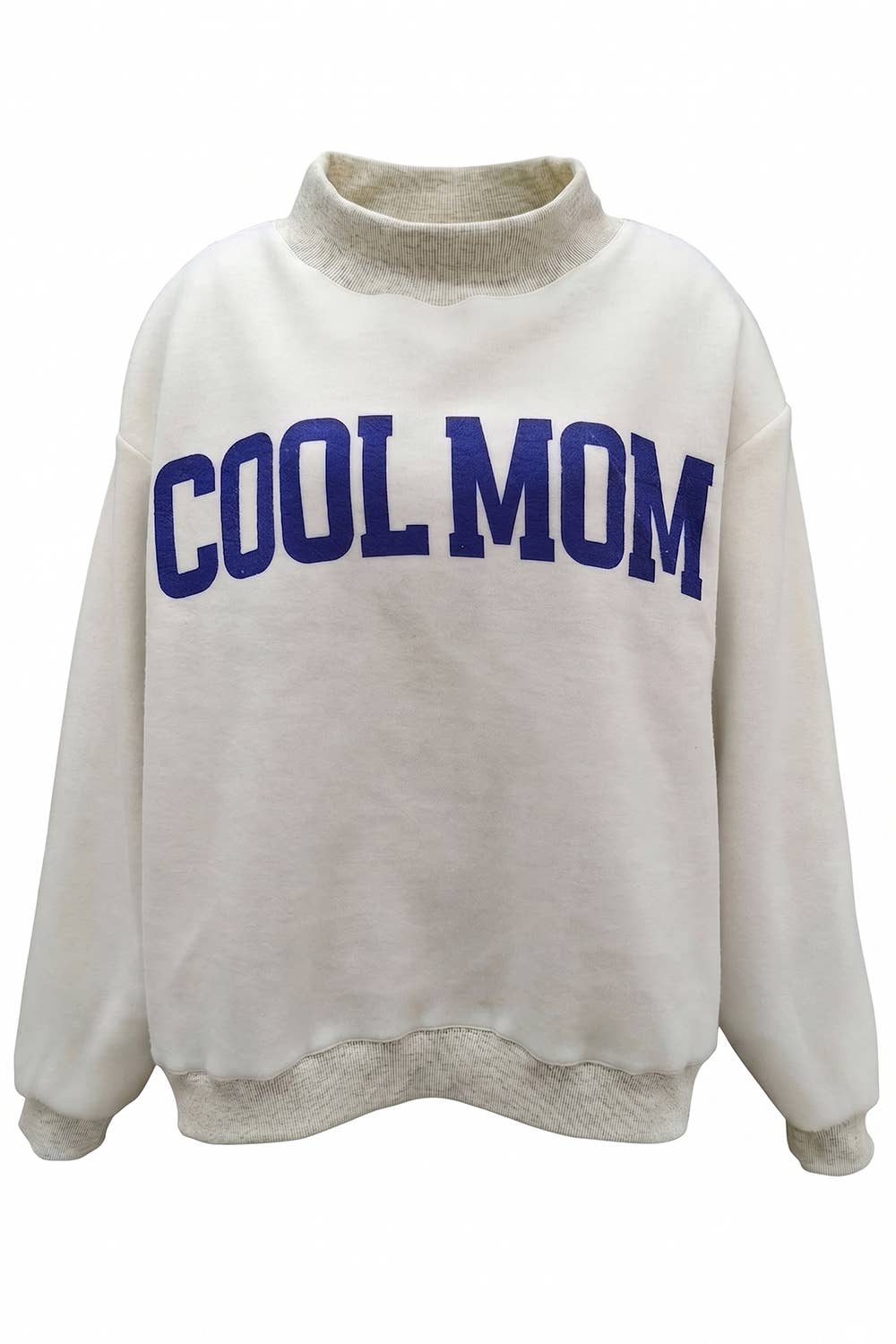 IT2594-MOTHER | 'MOTHER & COOL MOM' Reversible Sweatshirt: SKY BLUE / S/M