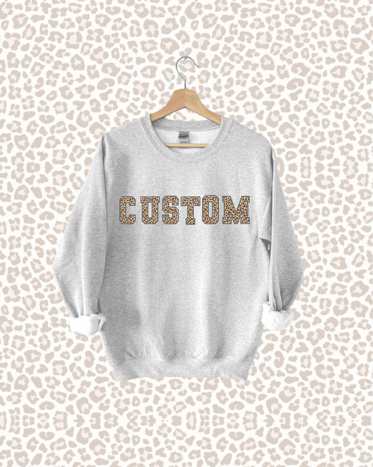 Custom Leopard Crewneck Sweatshirt