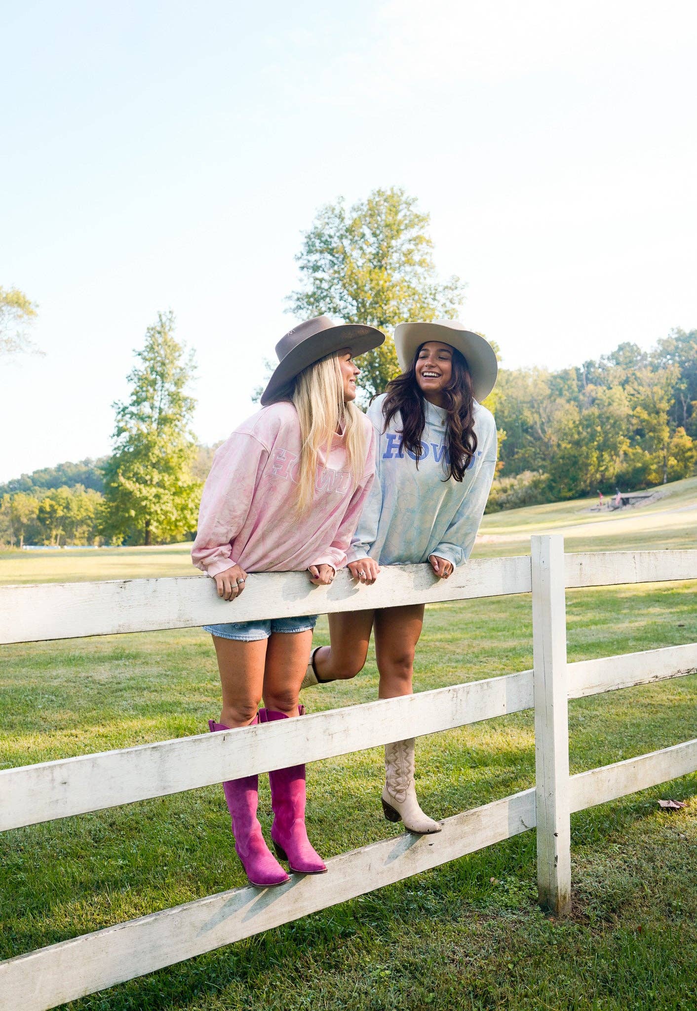 Howdy - Blue Camo Vintage Mock-Neck Sweatshirt