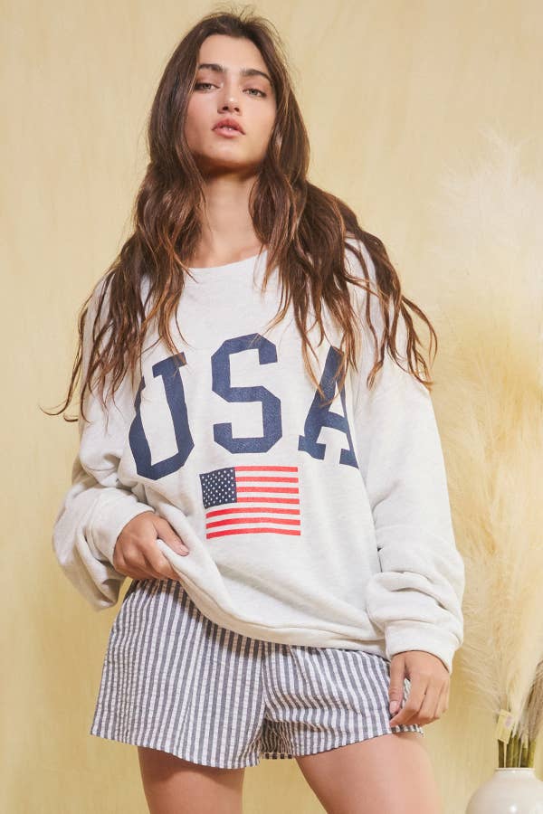 USA Graphic Oversized Sweatshirt