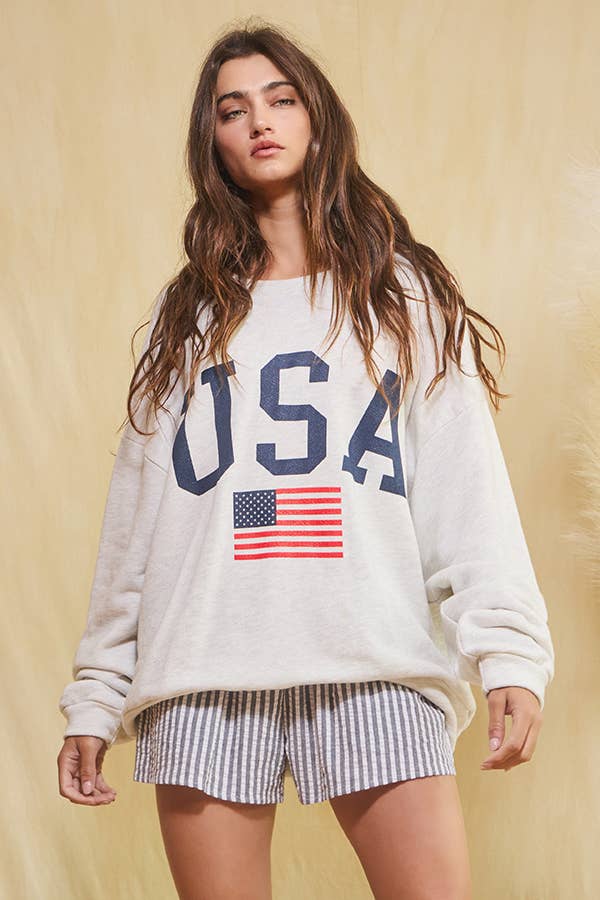 USA Graphic Oversized Sweatshirt