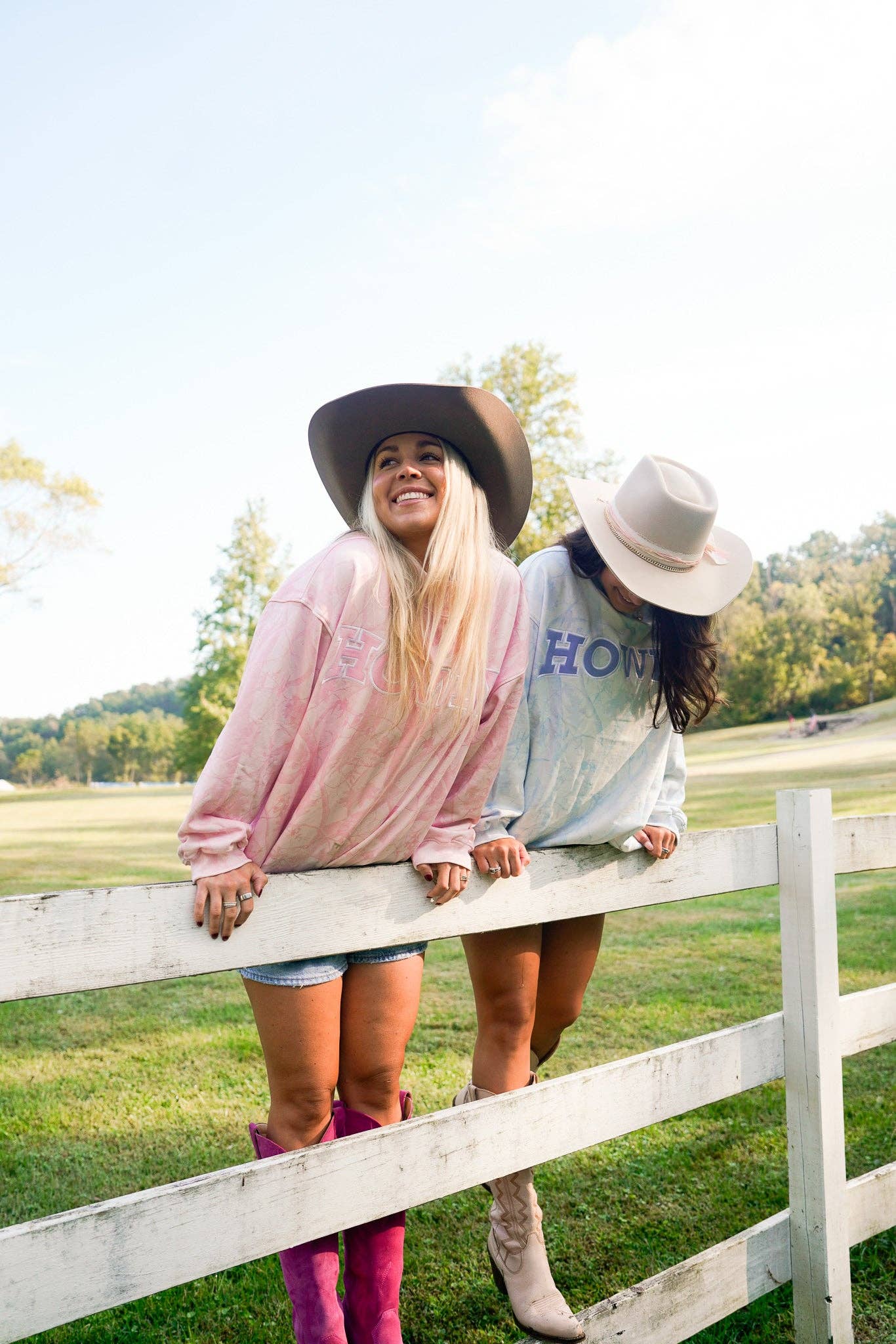 Howdy - Blue Camo Vintage Mock-Neck Sweatshirt