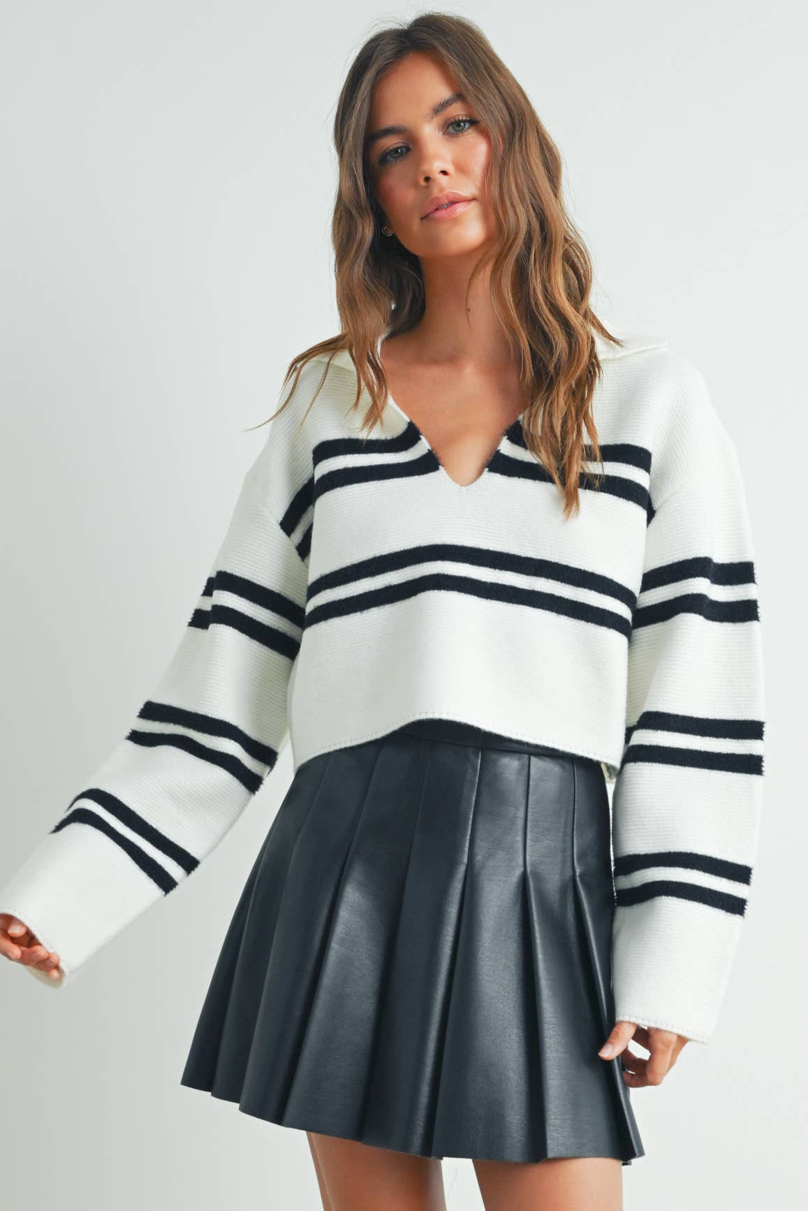 Stripe Collar Sweater