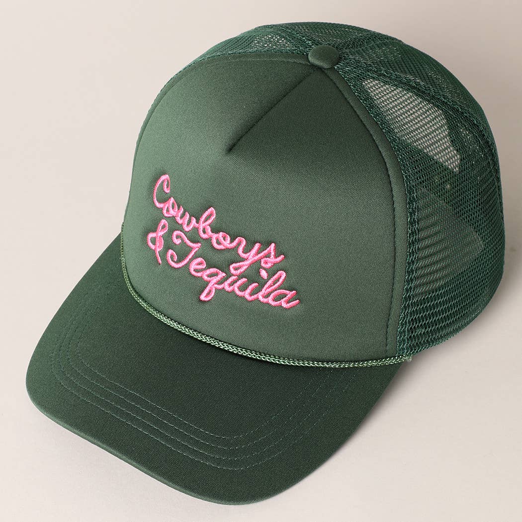 Cowboys & Tequila Embroidered Trucker Hat