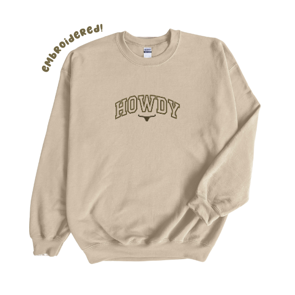 Howdy Embroidered Crewneck Sweatshirt