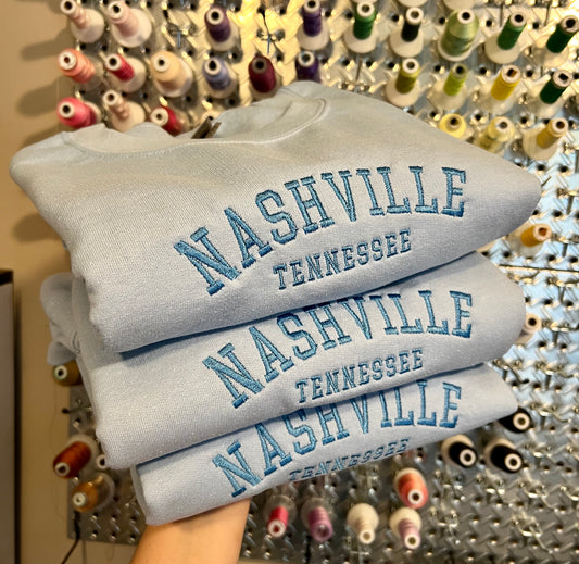 Embroidered Nashville Crewneck