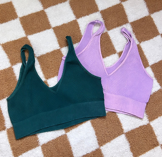 Chevron Seamless Ribbed Bralettes